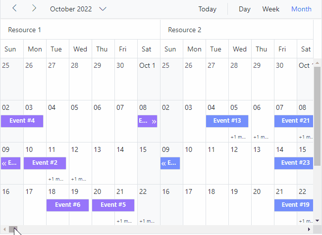 Virtual scrolling in Blazor Scheduler's vertical views