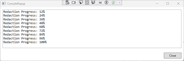 Monitor redaction progress in real time while processing PDFs