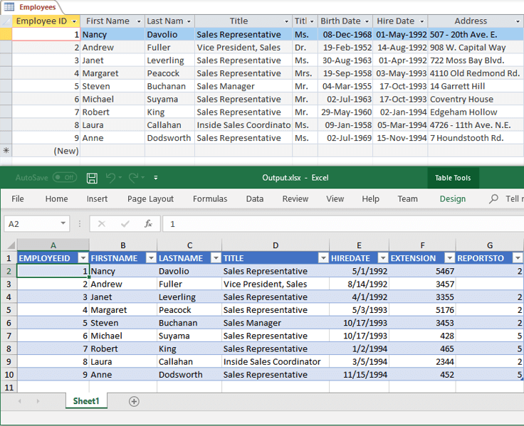 Export Database to Excel in c#