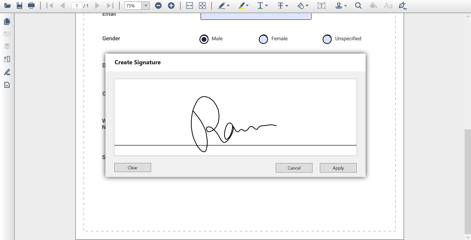 Handwritten-signature PDF Viewer