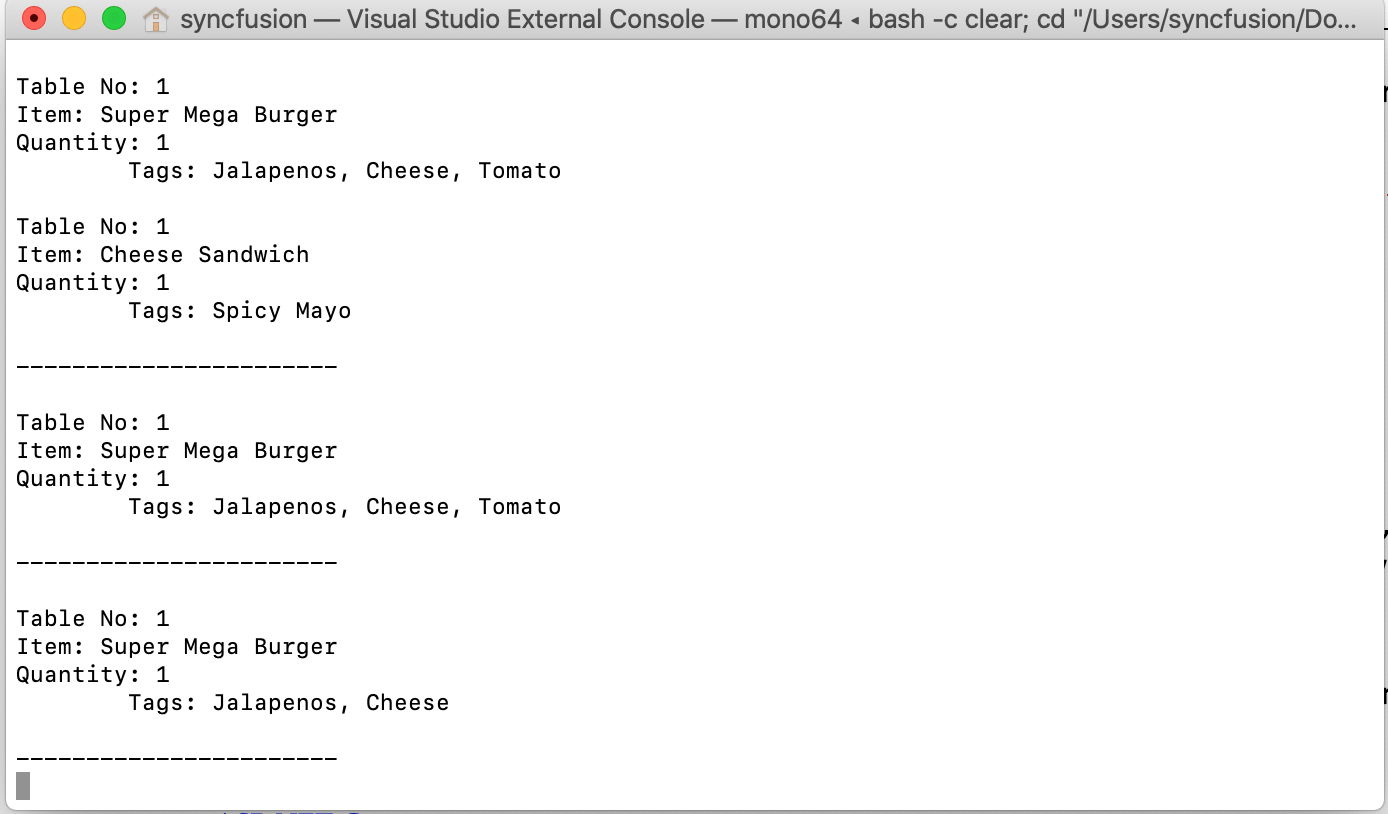 Command pattern example.