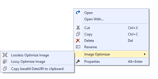 Optimizing image using Image Optimizer - Visual Studio Extension