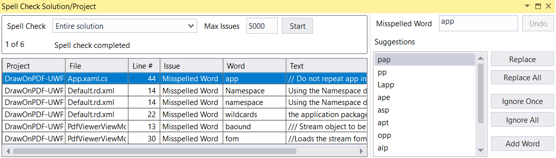 Spell checking entire solution - Best Visual Studio Extension