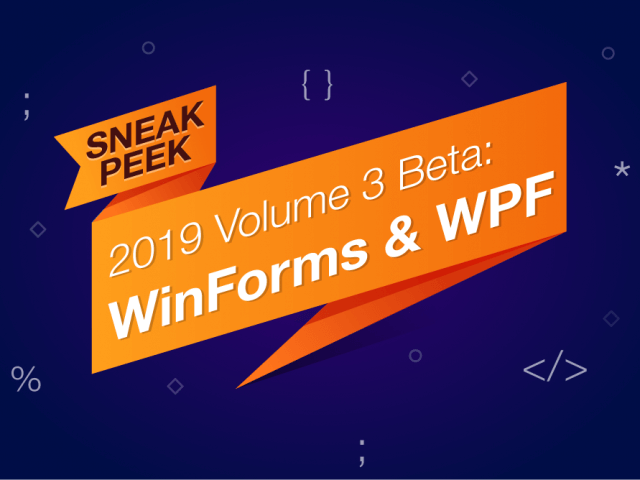 Sneak Peek 2019 vol 3 - Winforms WPF