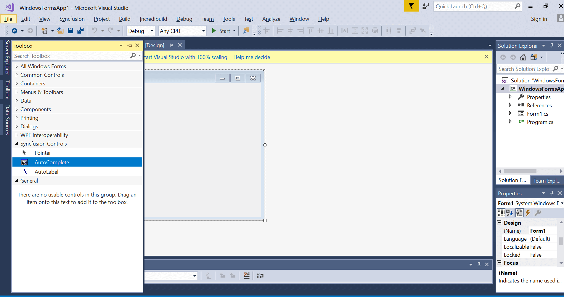 Displaying the selected controls in Visual Studio toolbox.
