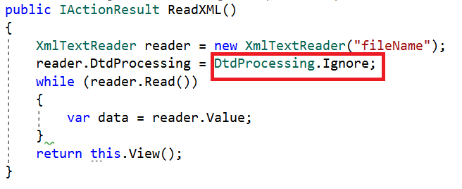 Setting DtdProcessing to Ignore.