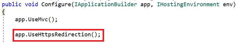 Setting HTTPS Redirection in Code.