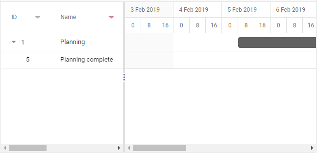 Using the filtering feature in React Gantt Chart.