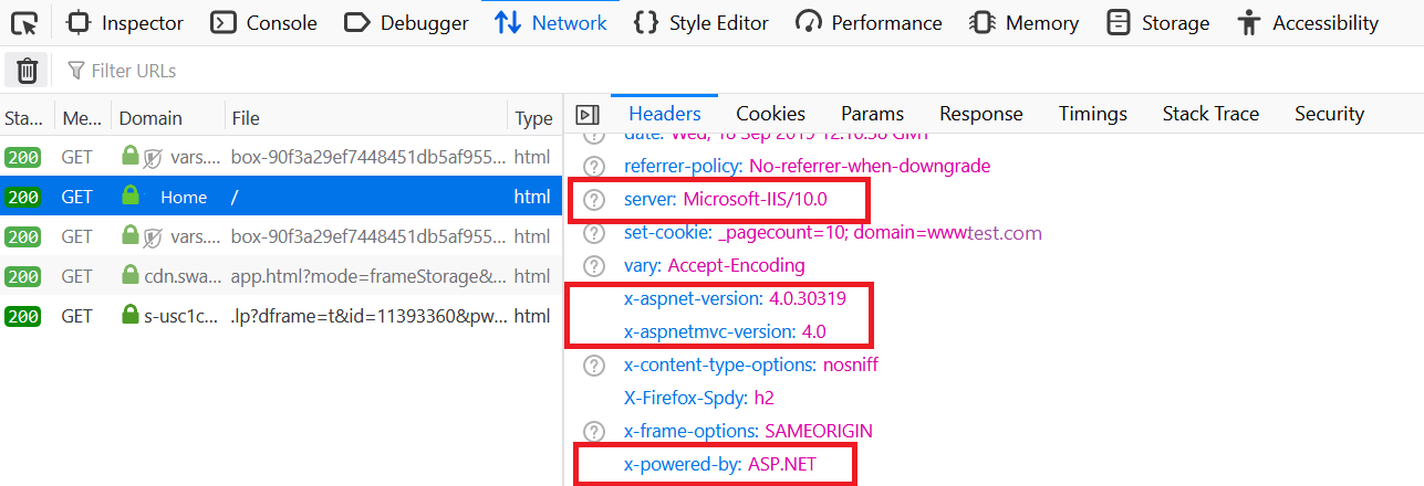 Version Information in Response Headers.