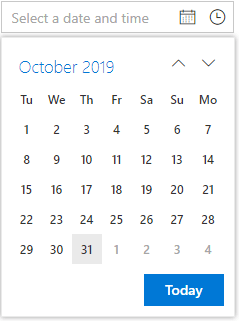 Calendar with Tuesday as the First Day of the Week.