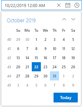 Calendar with Week Numbers.