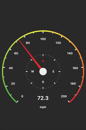 Completed speedometer application - Flutter Radial Gauge widget