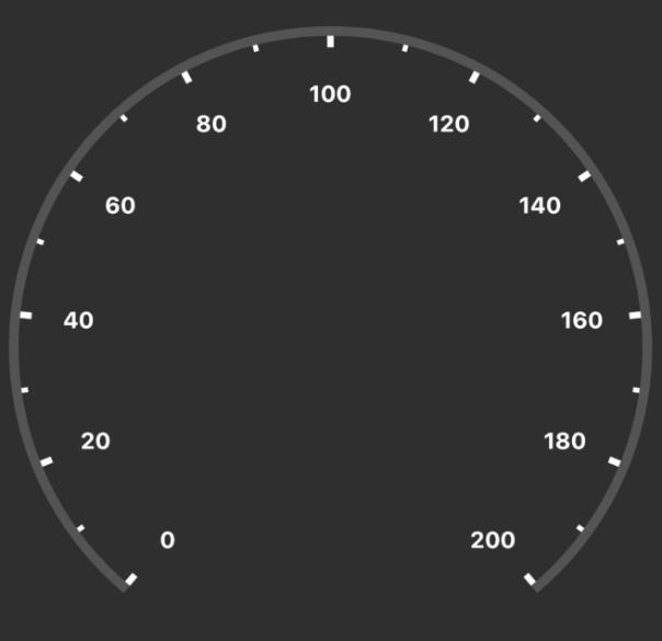 Major and minor ticks in the gauge - Flutter Radial Gauge widget