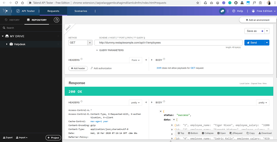 Talend API Tester