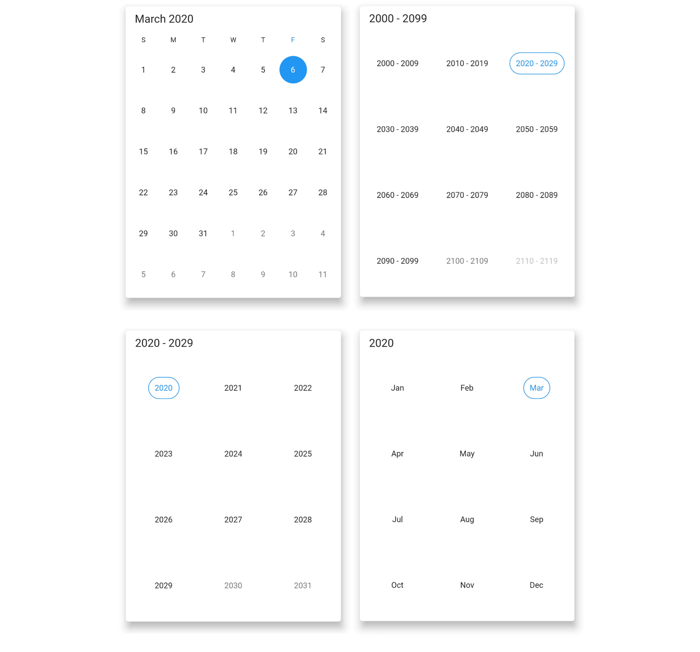 Multiple calendar view modes