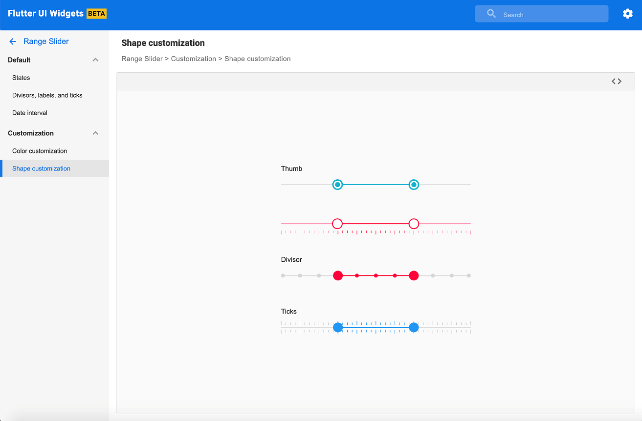 Range Slider web demo