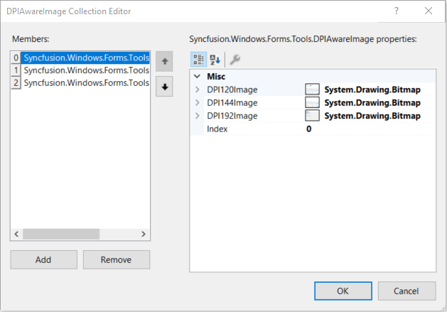 DPIAwareImage Collection Editor dialog