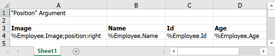 Input template with position argument