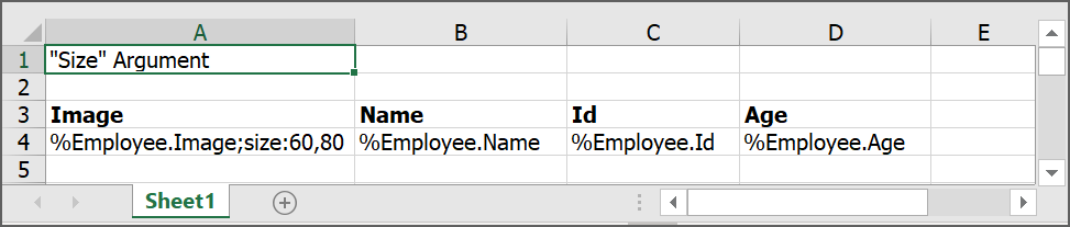 Input template with size argument