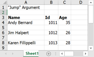 Output file with jump argument