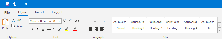 Ribbon control Output Example