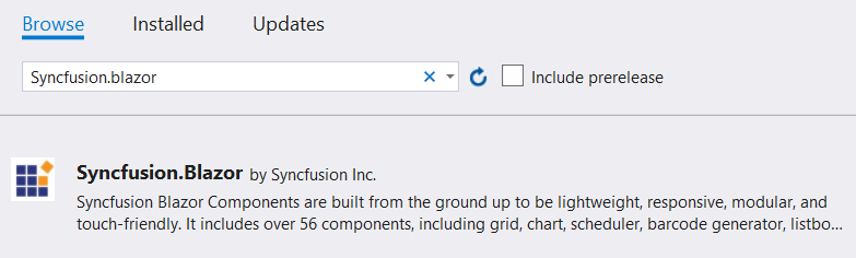 Syncfusion Blazor NuGet Package