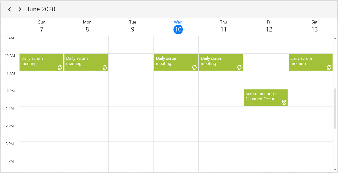 Week view in the Scheduler