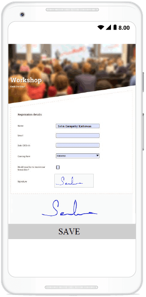 PDF document with signature captured using Xamarin.Forms Signature Pad