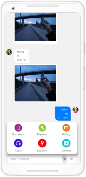 Media attachment button in Xamarin Chat