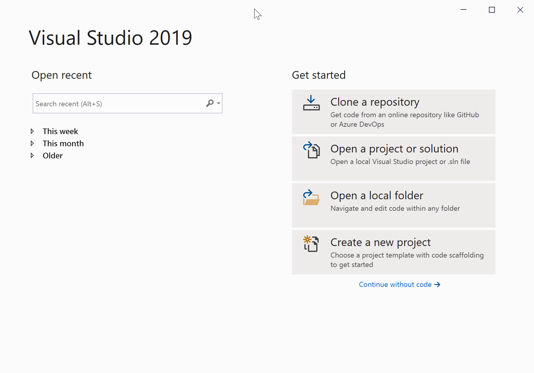 Open Visual Studio and create a new project