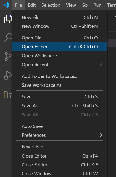 select File and then Open Folder