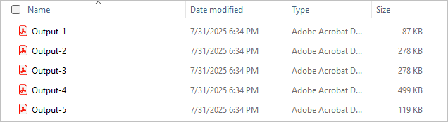 Splitting a fixed number of pages into a PDF document