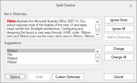Text editor control with WinForms Spell Checker
