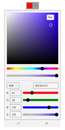 WinUI ColorPicker and DropDownColorPicker