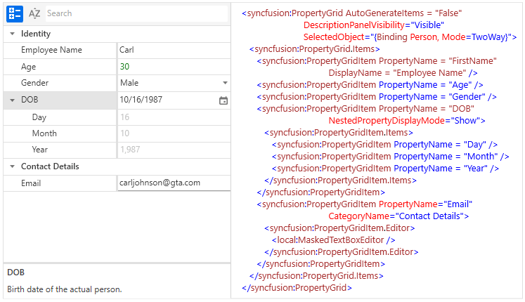 manually Configuring properties in WPF Property Grid
