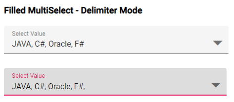 Filled MultiSelect Dropdown Controls