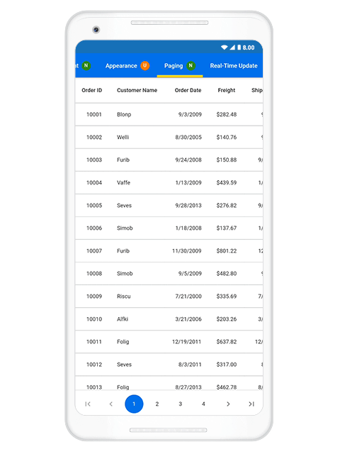 Paging feature in Flutter DataGrid