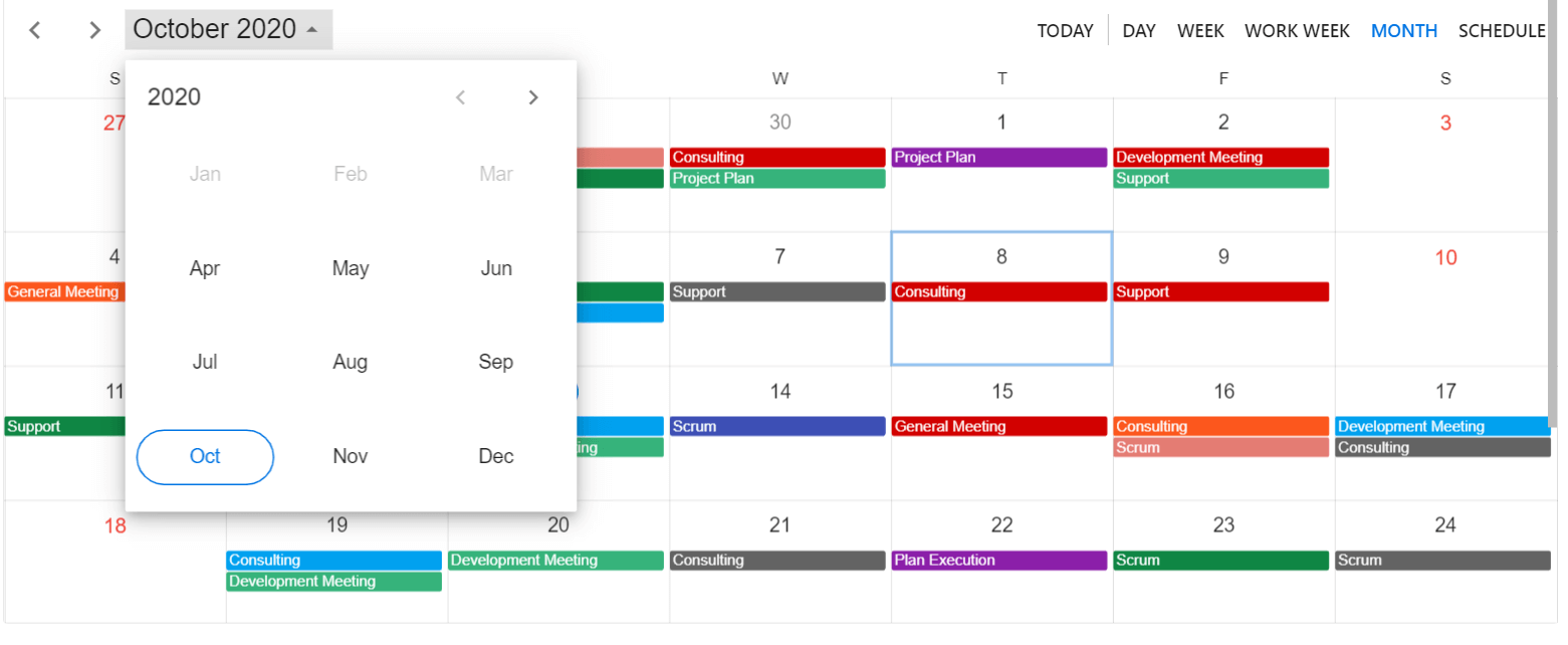Quick-view navigation in Flutter event Calendar