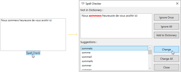 Spell Check with French Dictionary