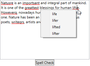 Spell Checking via Context Menu