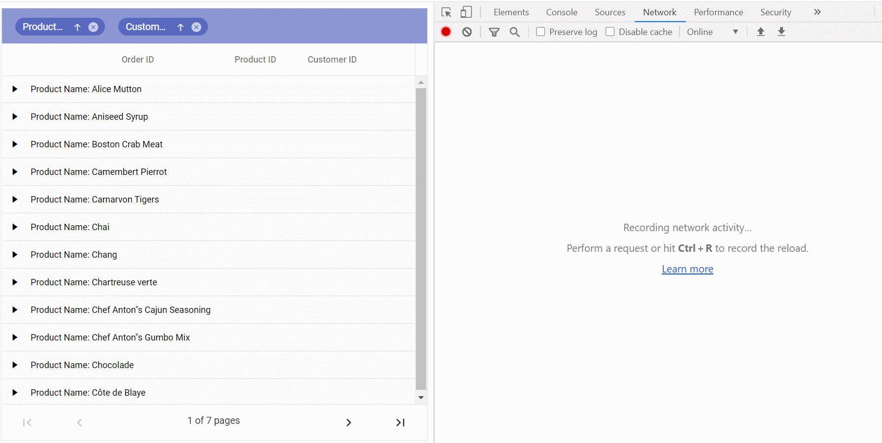 Lazy Loading Feature in Data Grid