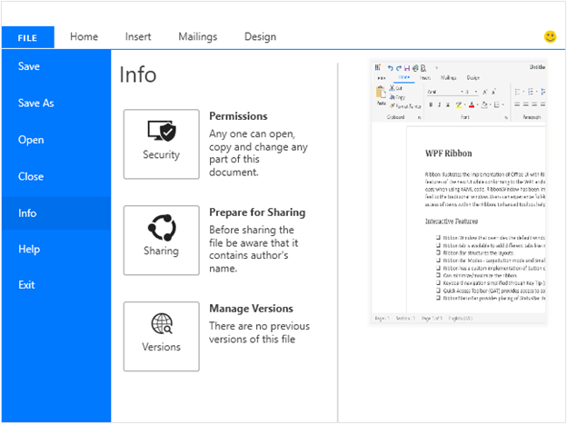 Backstage placement in WPF Ribbon