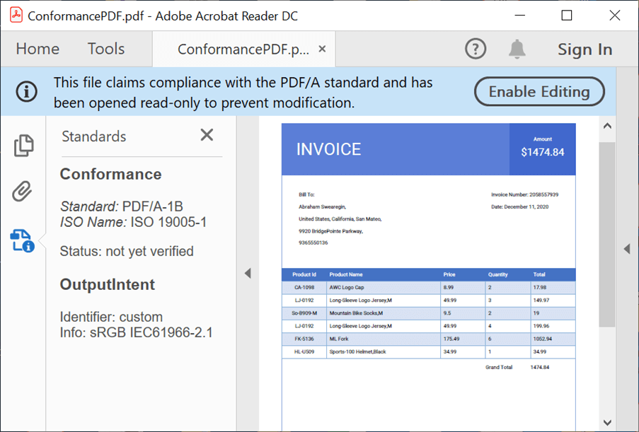 Creating a PDF/A-Conformant Document