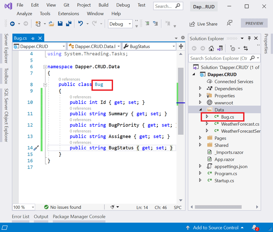 Creating the Model Class