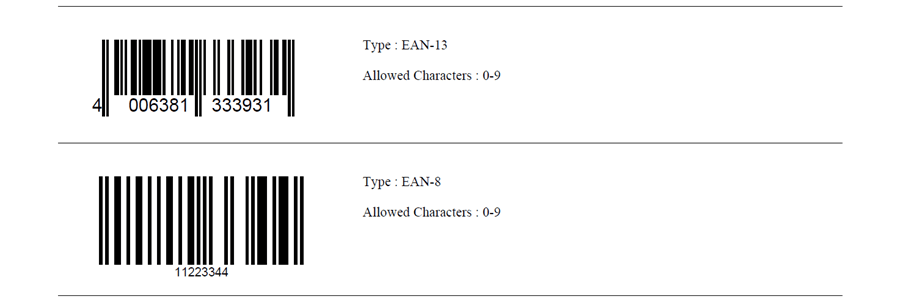 New Supported Barcodes