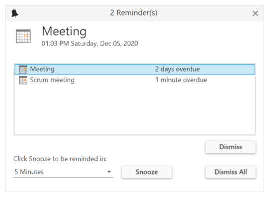 Reminders in WPF Scheduler