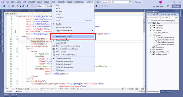 Resetting Visual Studio Layout to Default Setting