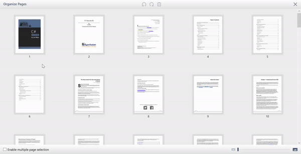 Rotating pages of a PDF