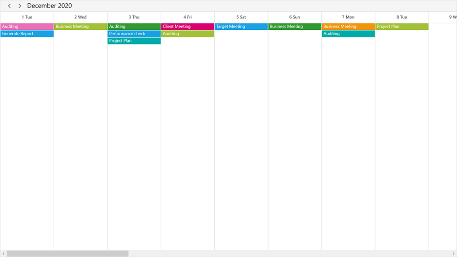 Timeline view in WPF Scheduler