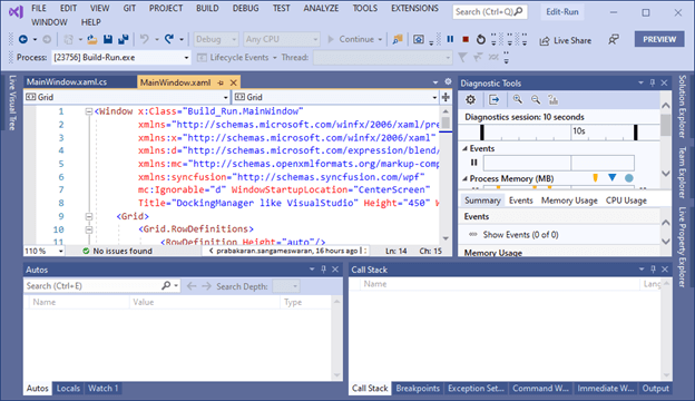 Visual Studio in Run Mode